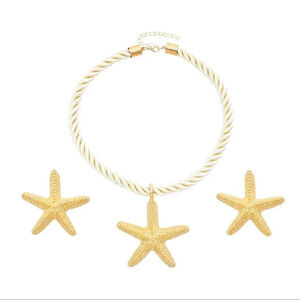 Zara Star Gold Starfish Earrings&Necklace Set